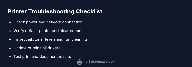 Checklist for troubleshooting printer printing issues