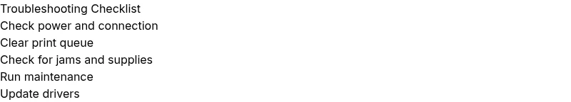 Checklist for fixing printer not printing