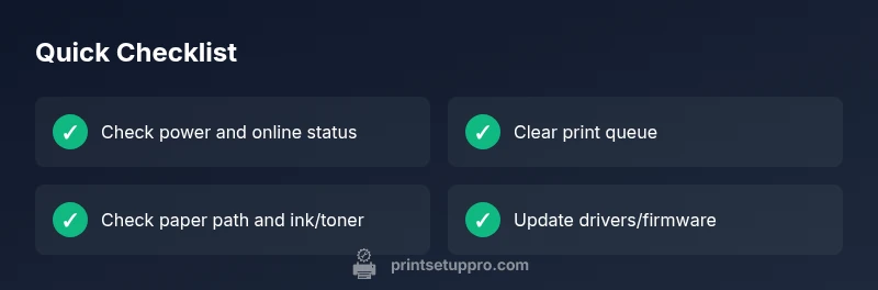 Checklist for fixing printer not printing