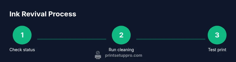 Process diagram showing ink revival steps