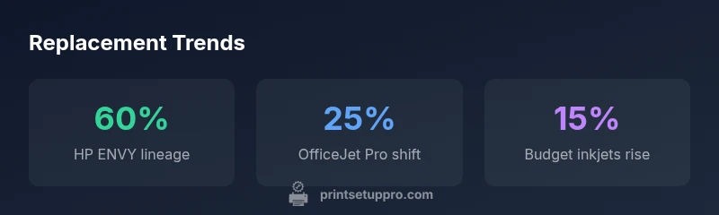 Stats infographic showing replacement trends for HP Envy 4520 successors