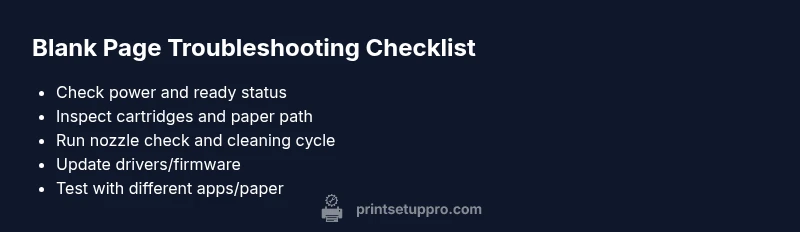 Checklist for fixing blank pages on a printer