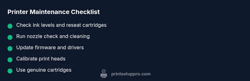 Checklist for printer maintenance and avoiding ink failures