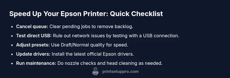 Checklist to speed up Epson printer