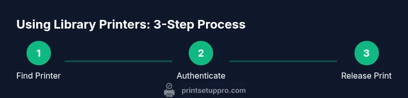 Three-step process for using library printers