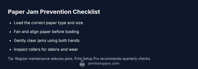 Checklist for clearing paper jams in HP printers