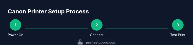 Process diagram showing Canon printer setup steps