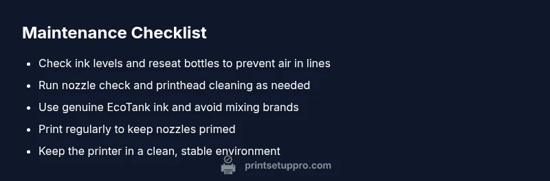 Checklist for EcoTank printer maintenance