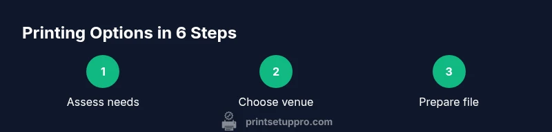 Infographic showing a 3-step process for choosing a printing location
